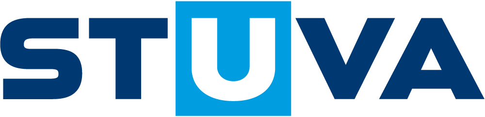 Hier sehen Sie einen Schriftzug in Blautönen. Dort steht STUVA