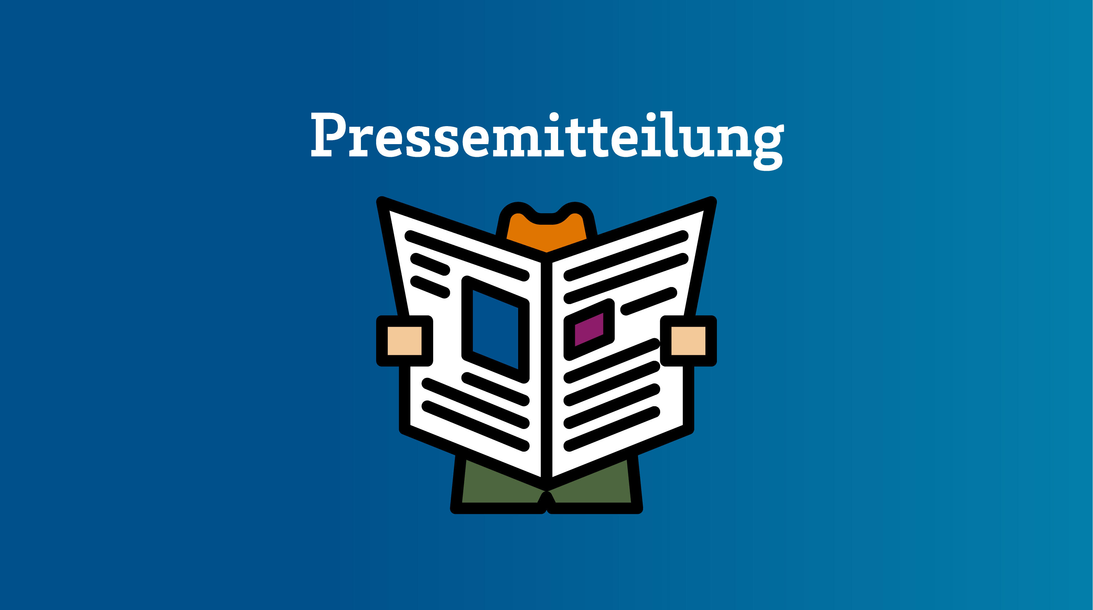 Illustration Pressemitteilung, Mann mit Hut, mit Zeitung