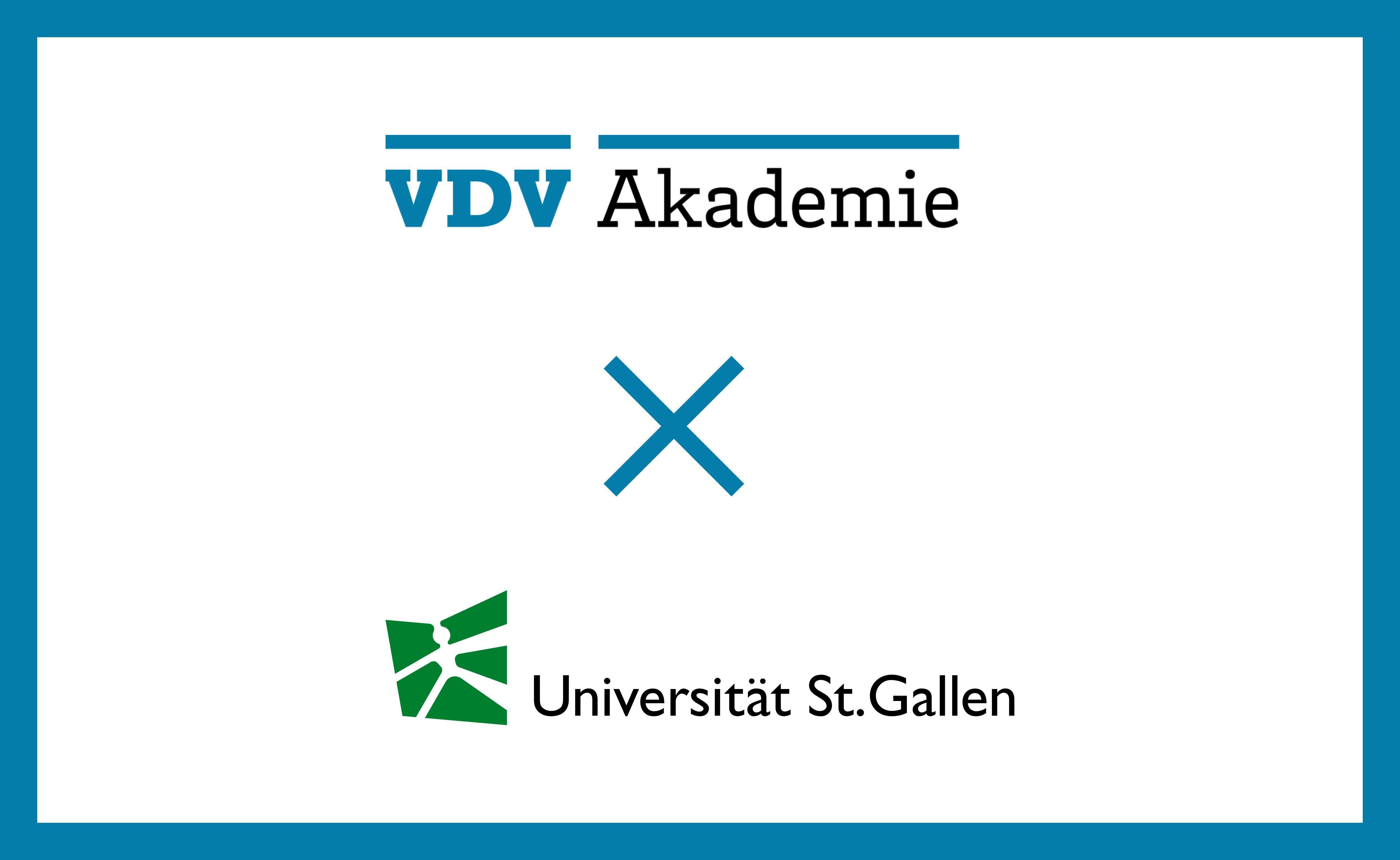 Logos VDV-Akademie und Universität St. Gallen gehen Kooperation ein im Rahgmen vom Netzwerk CAS SMART Mobility Management