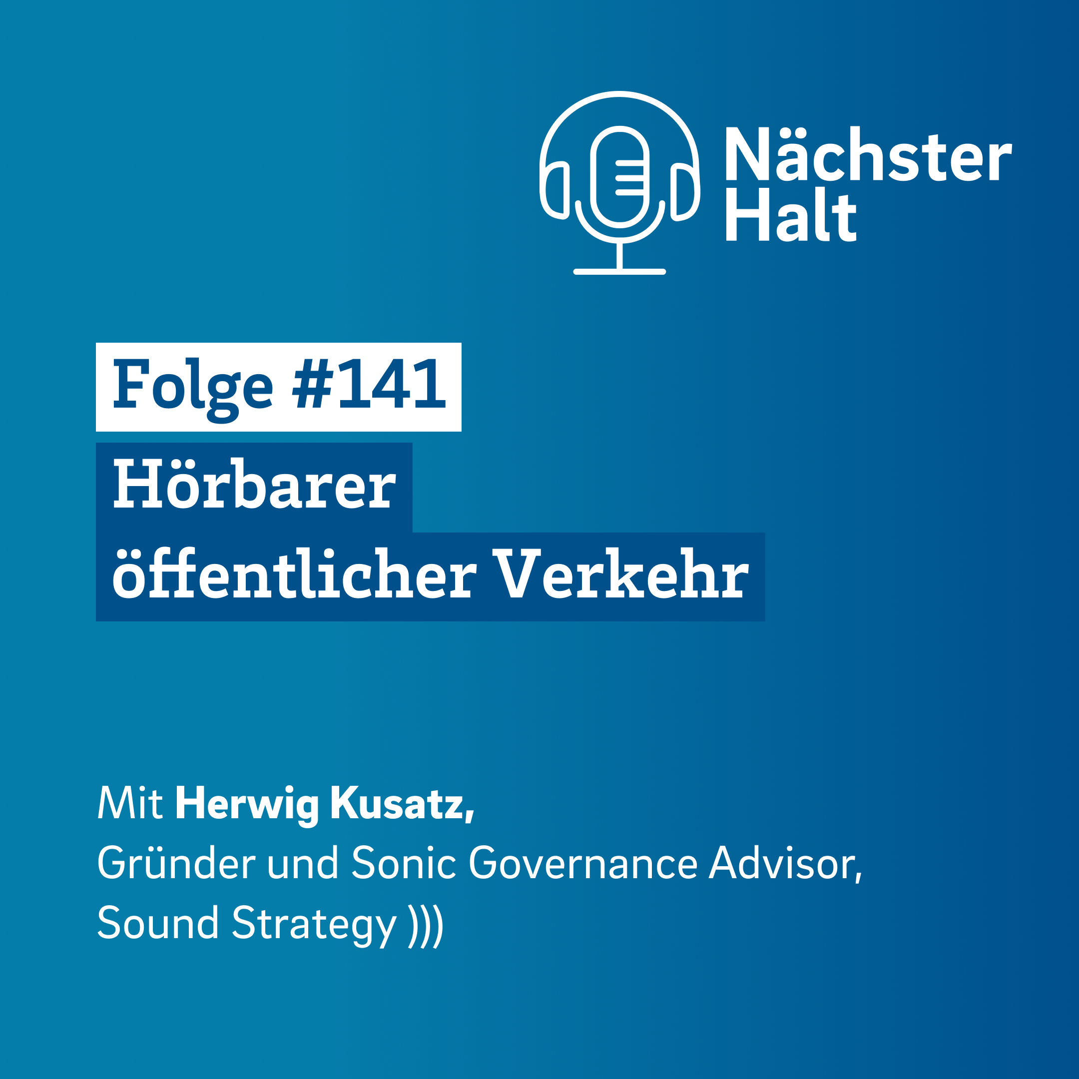 Cover der Podcast-Folge 141. Folgennummer, Titel und Gast mit Position und Firma