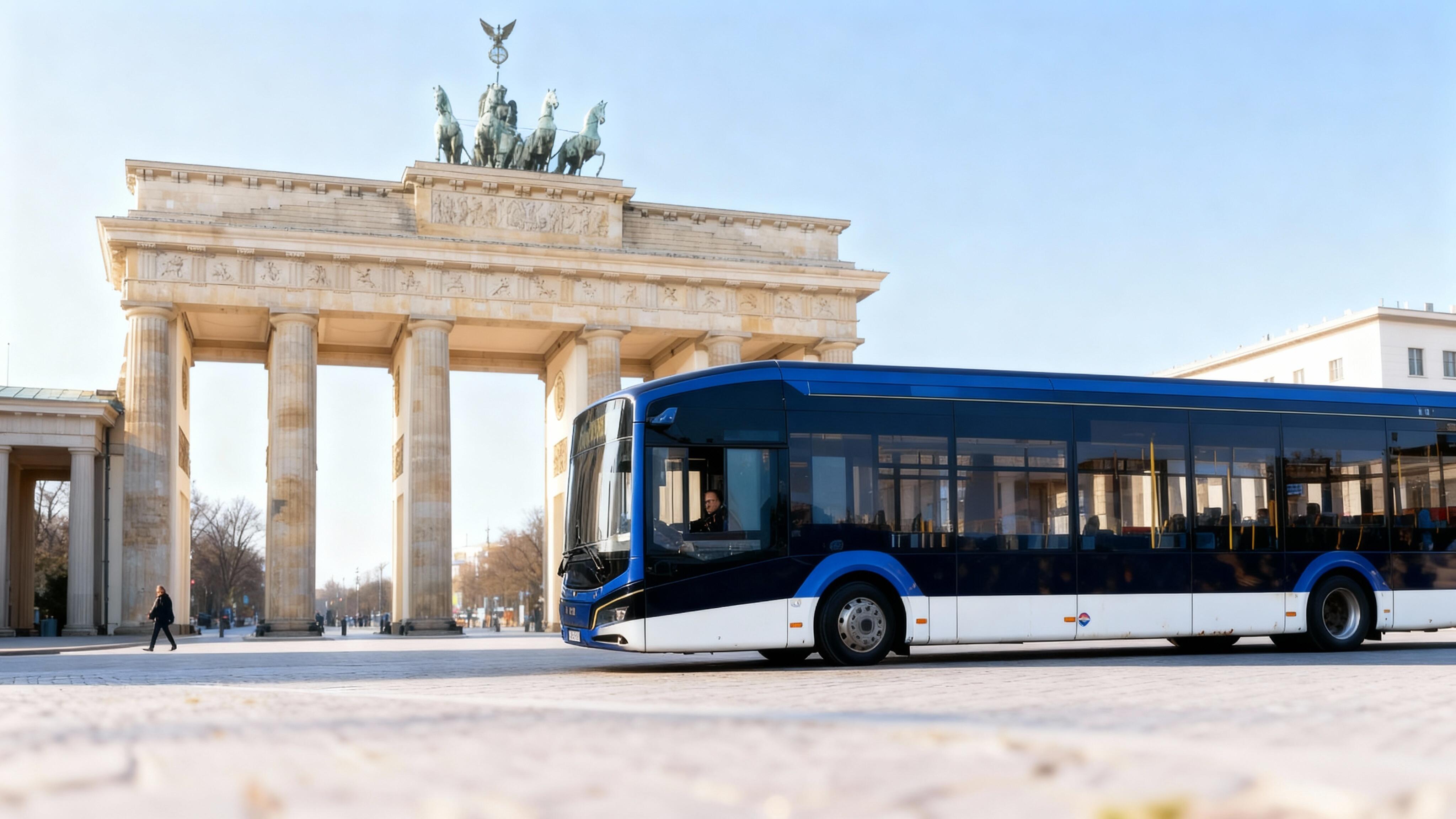 Bus vor dem Brandenburger Tor Berlin