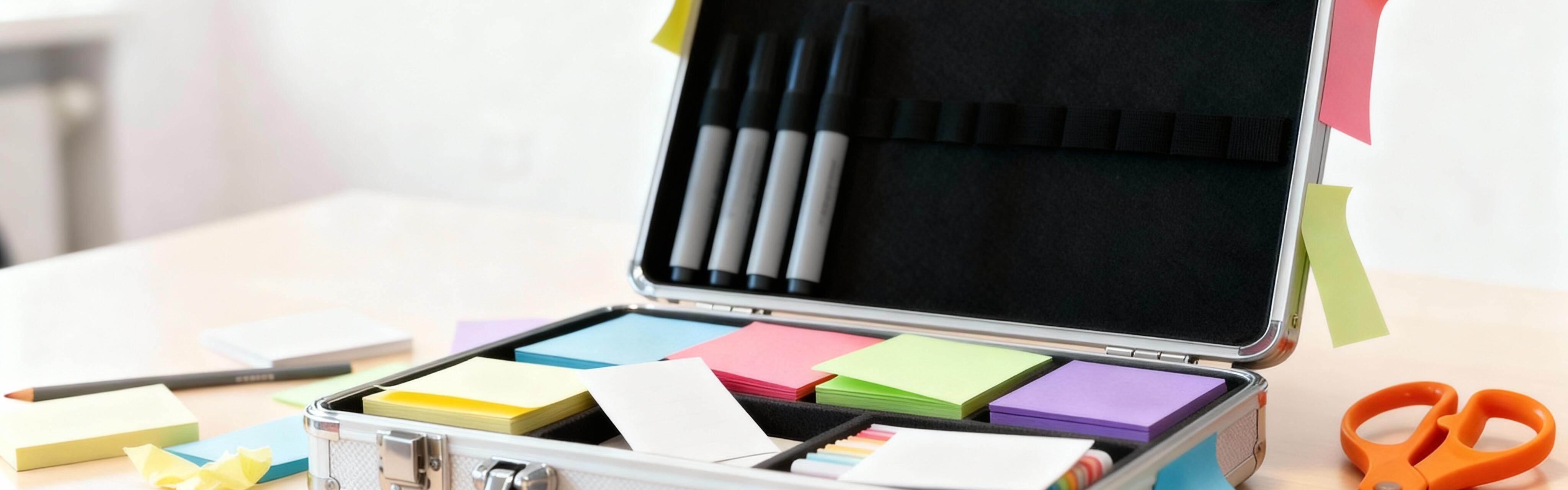 Geöffneter Moderationskoffer