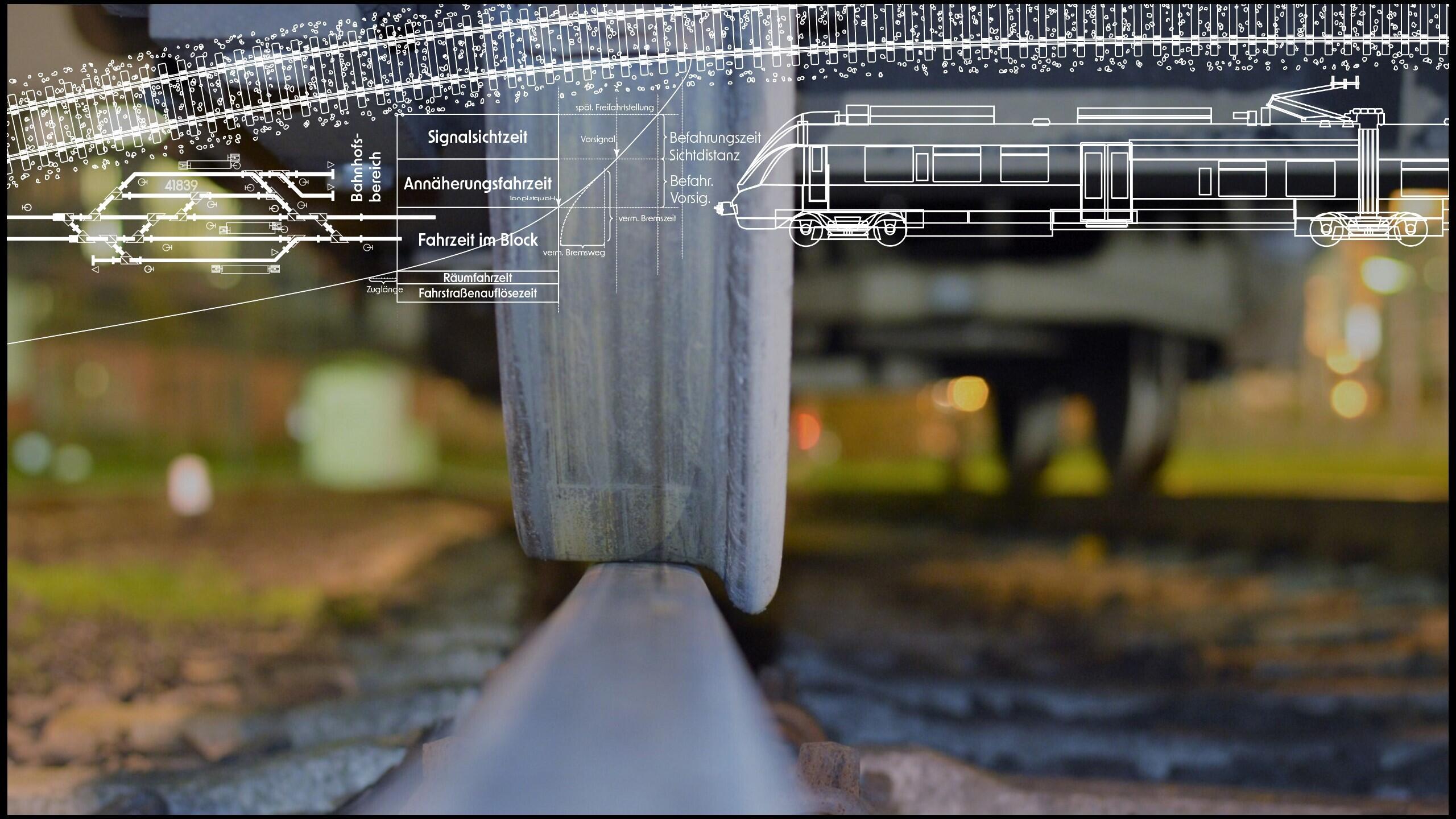 Auf einer Schiene steht ein Radkranz eines Waggons.