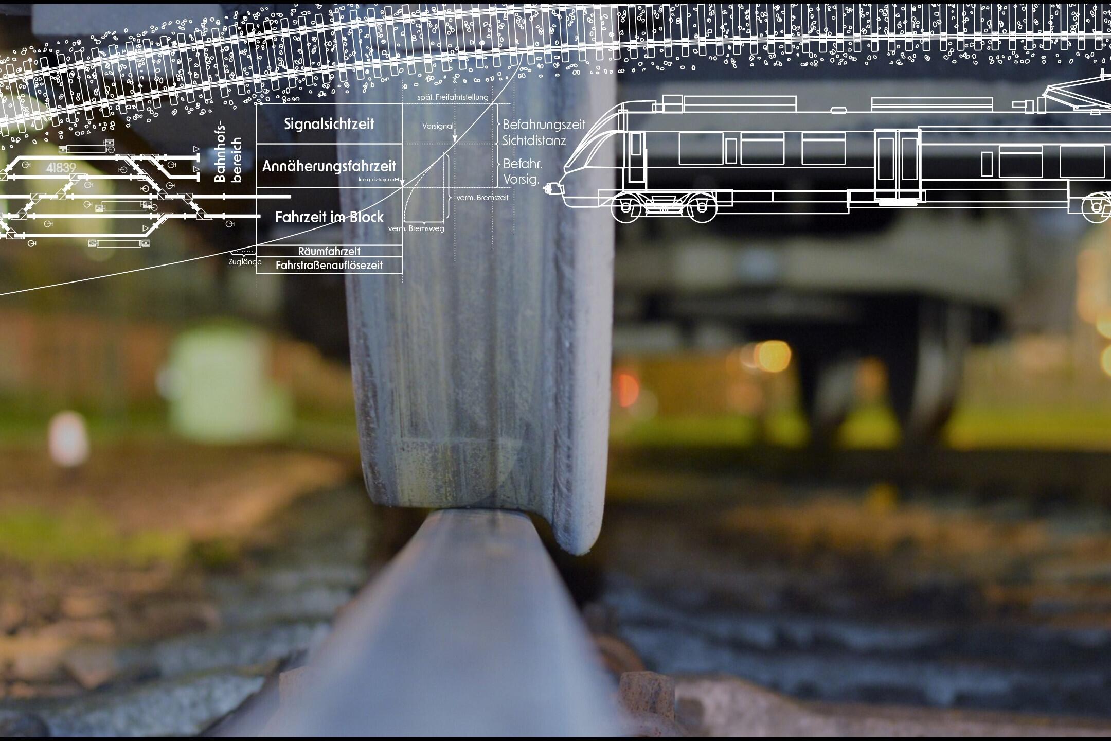 Auf einer Schiene steht ein Radkranz eines Waggons.