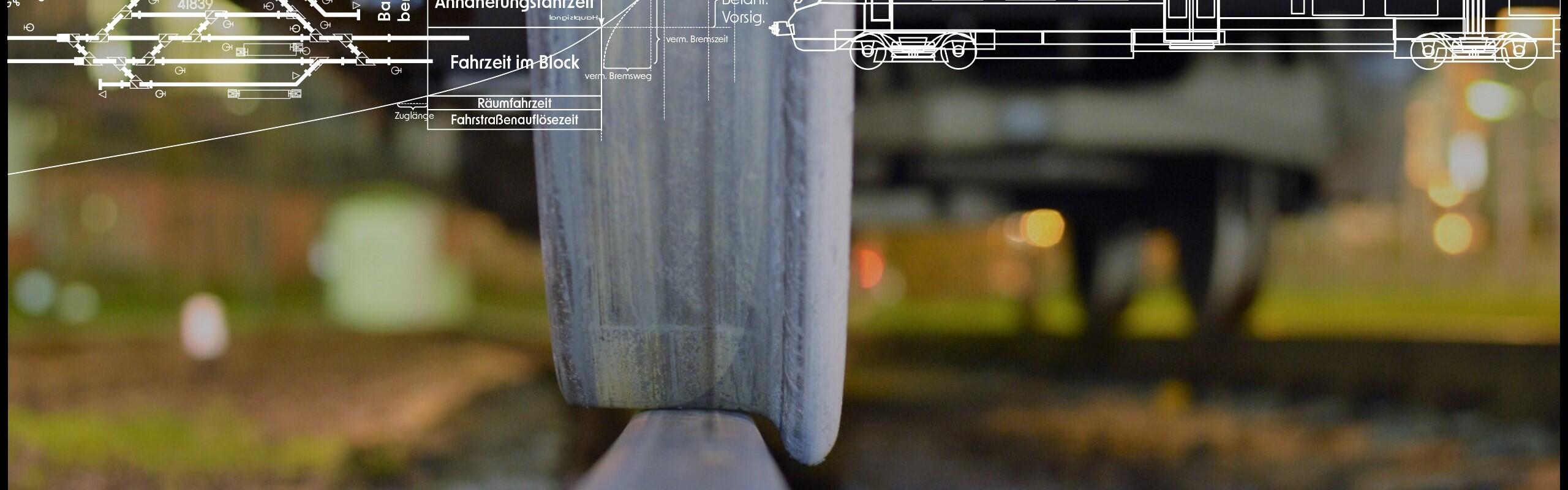 Auf einer Schiene steht ein Radkranz eines Waggons.