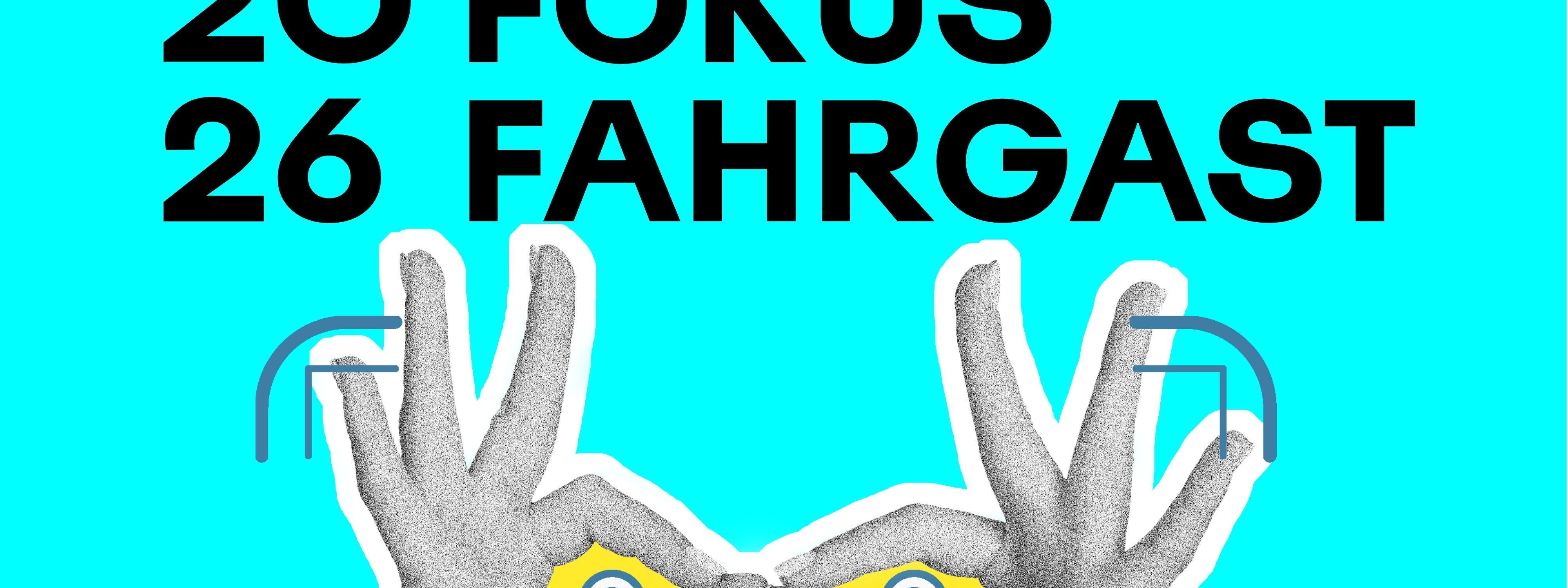 Schriftzug Fokus Fahrgast 2026, darunter 2 Hände