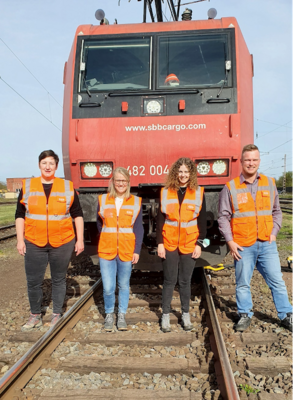 v. l. n. r.: Stefanie Menke, Catharina Goj (beide VDV-Akademie), Inga Schlabes, Dominik Pinsdorf (beide SBB Cargo Deutschland GmbH)